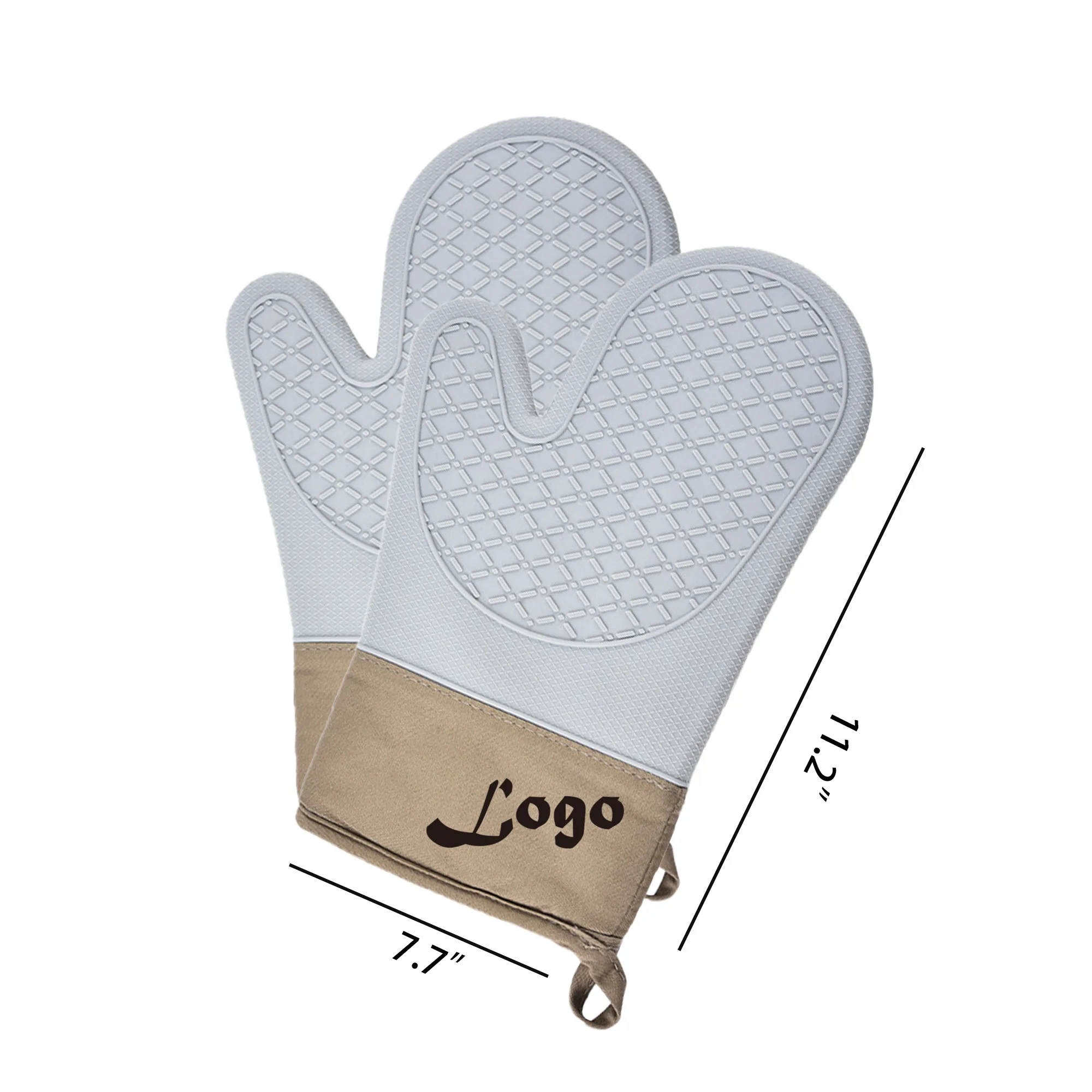 Dual-Color Silicone Oven Mitt Set 3