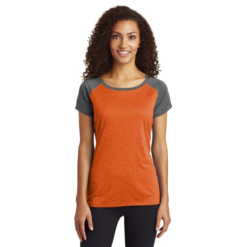 Sport-Tek Women's Heather-On-Heather Contender Scoop Neck Tee. 13