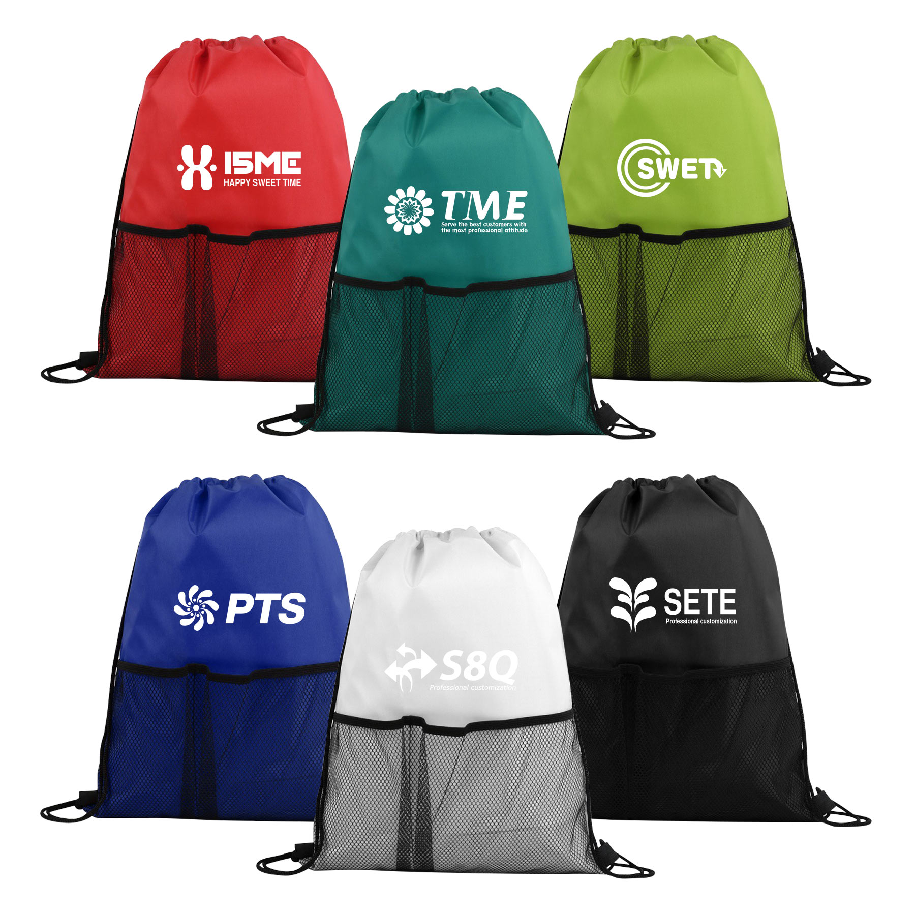 Mesh Pocket Sport Drawstring Bag 2