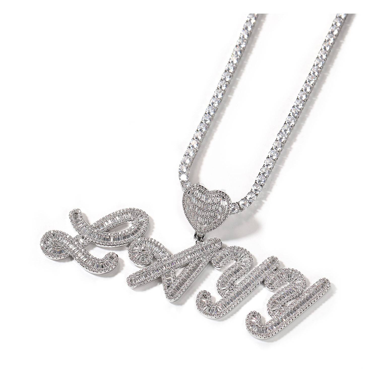 Patterned love letter pendant necklace 4