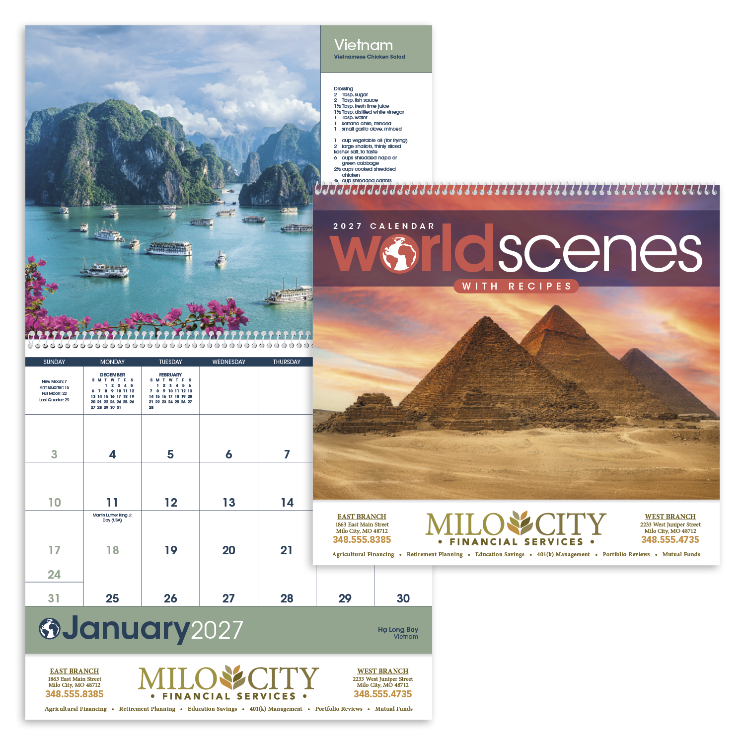 Triumph® Calendars World Scenes with Recipe Calendar 30