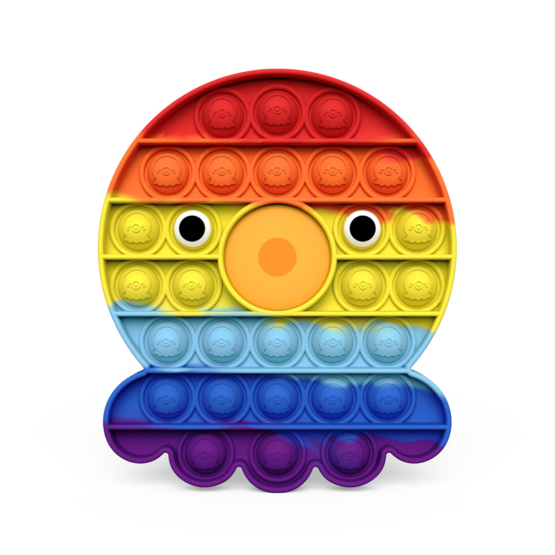 Rainbow Octopus Push it Sensory Fidget Stress Reliever Toys 2