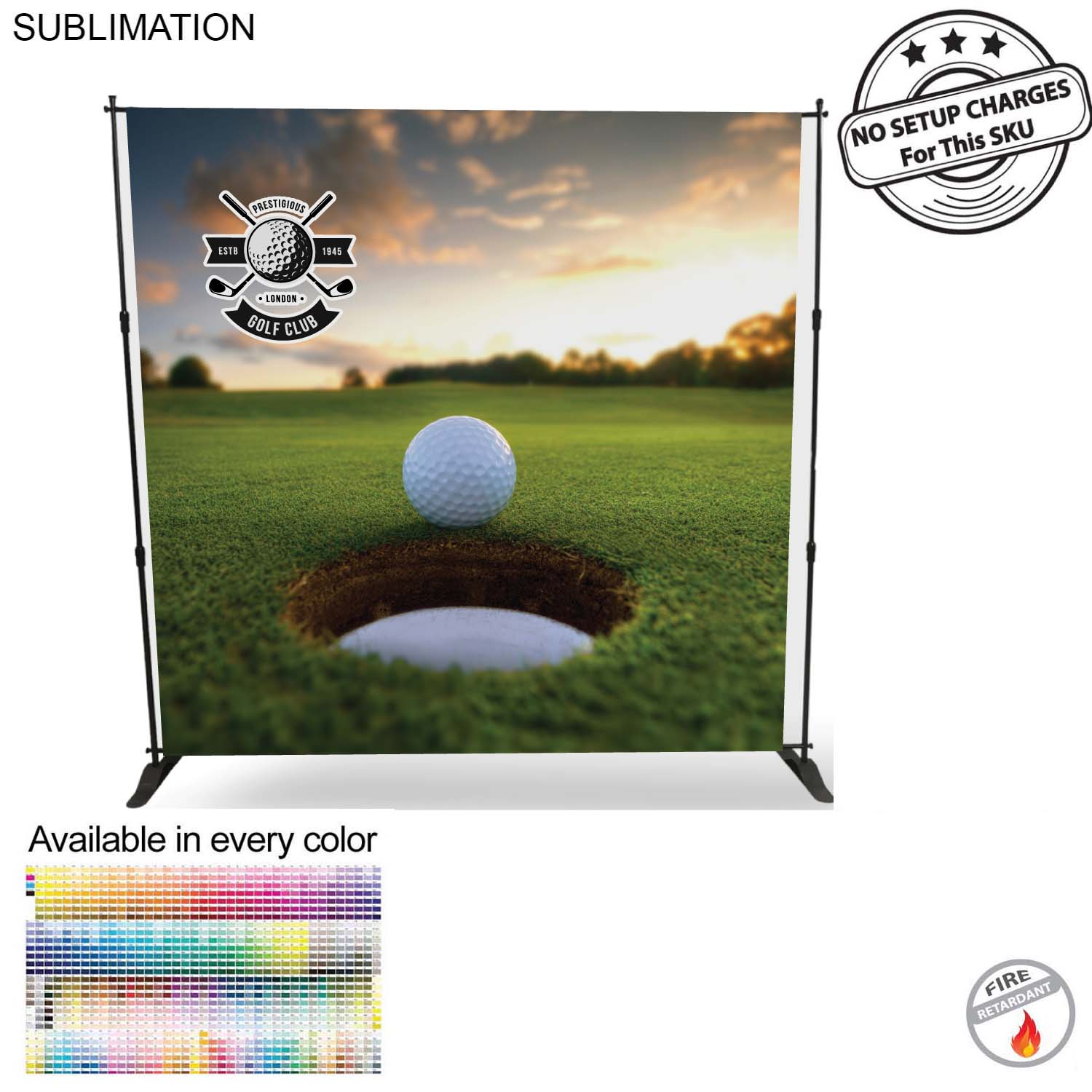 Golf Tournament 8' Backdrop, Media Wall, with Full Color Graphics, Photos, NO SETUP CHARGE 10