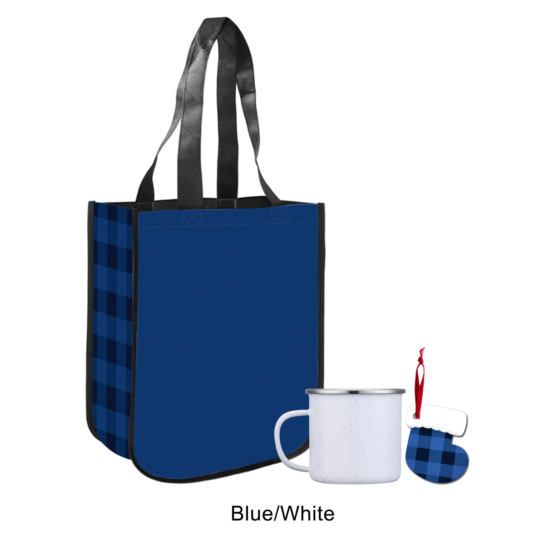 Buffalo Plaid Christmas 3" Trunk Design Ornament Gift Set 14