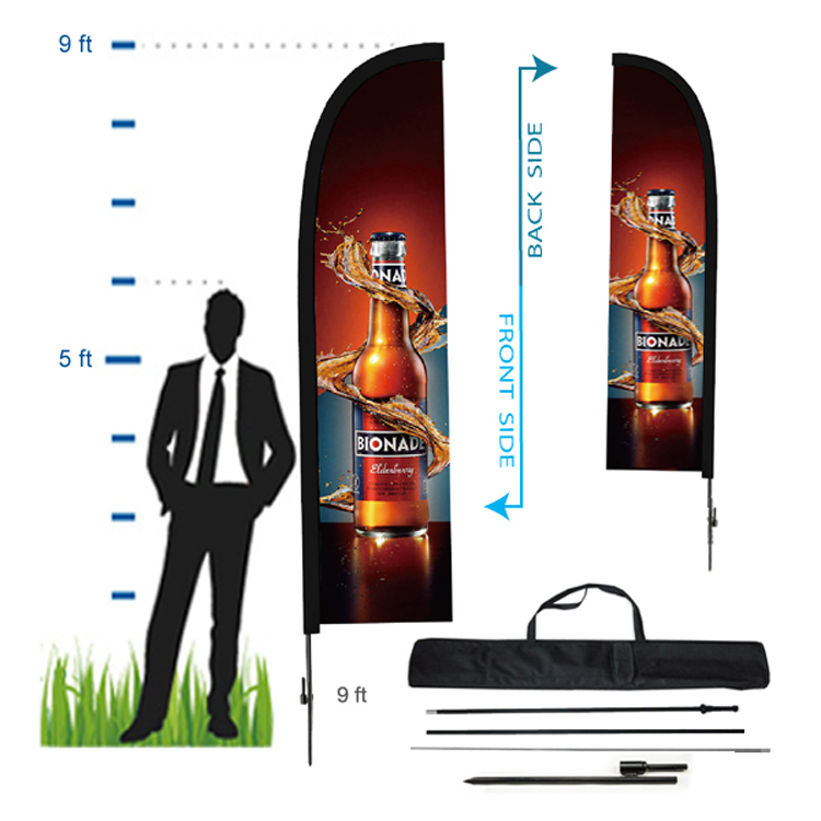 7.5 ft. Straight Advertising Flag Kit 2 (Double Sided) 2