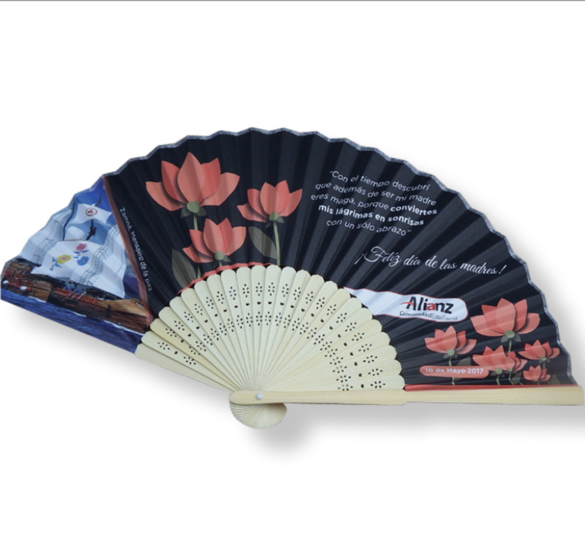 Folding Bamboo Paper Hand Fan 1