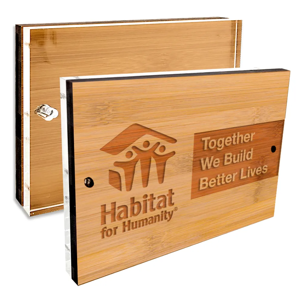 Custom Laser Etched Bamboo Desk Plaque Frame