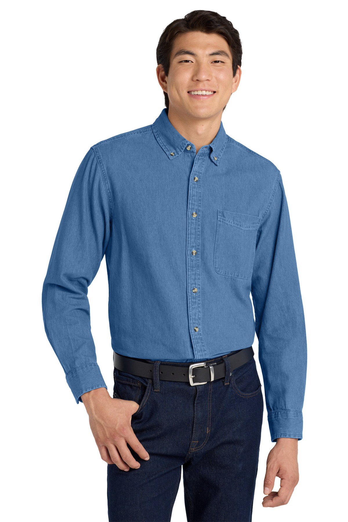 Tall Long Sleeve Denim Shirt