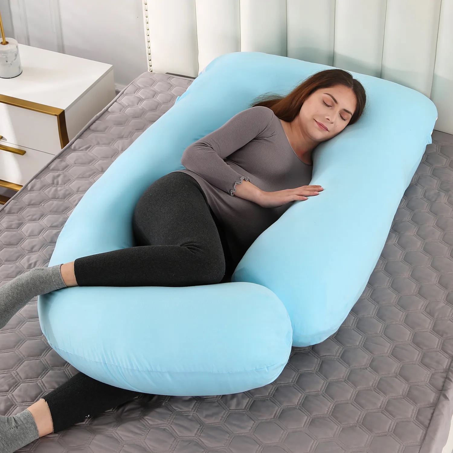 U Shaped Full Body Maternity Pillow With Removable Cover 7