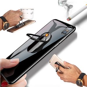 Phone Holder With USB Rechargeable Electric Lighter 4