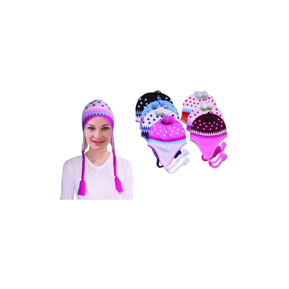 Women's Knitted Flap Hats Assorted 2