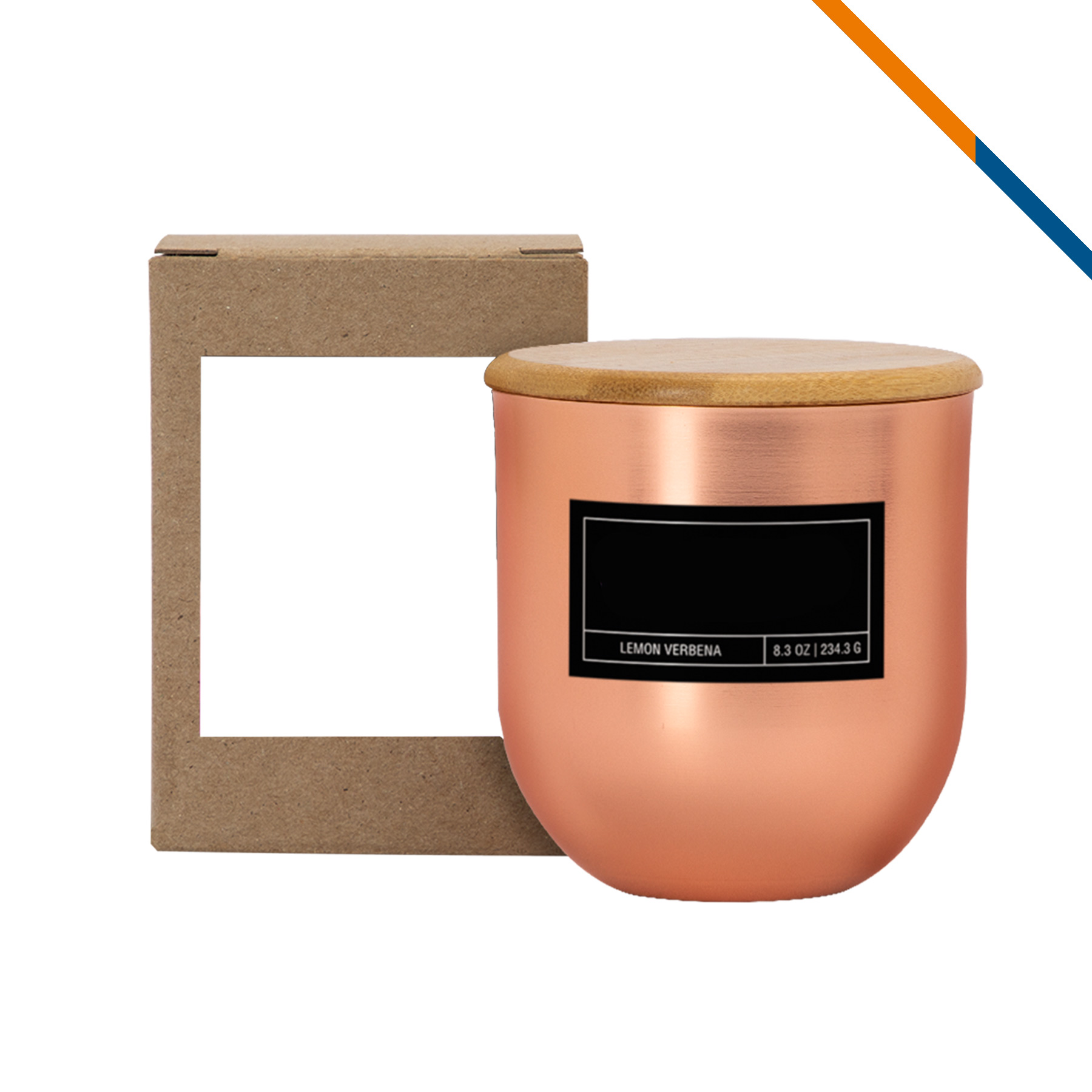Aromi White Wax Metallic Wood Lid Candle - 8 OZ. 4
