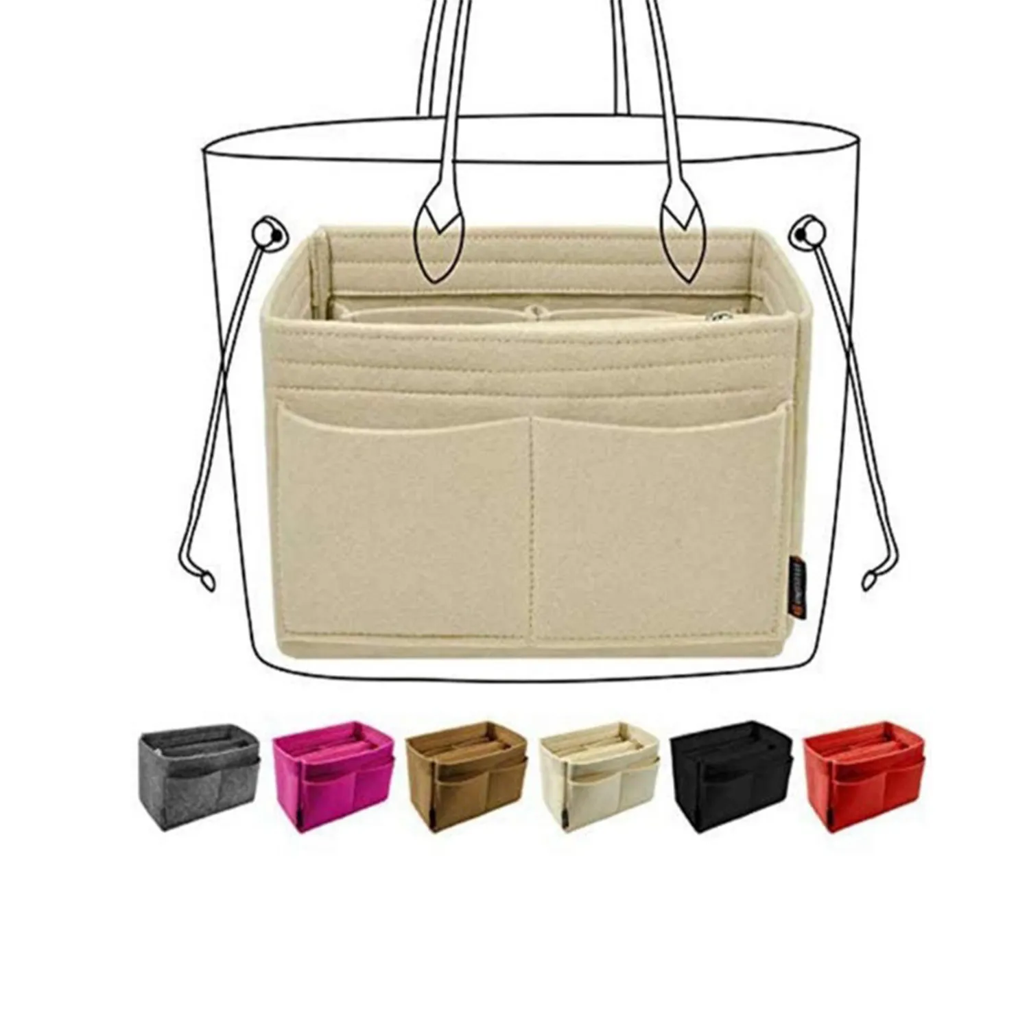 Felt Purse Organizer Insert Bags 2