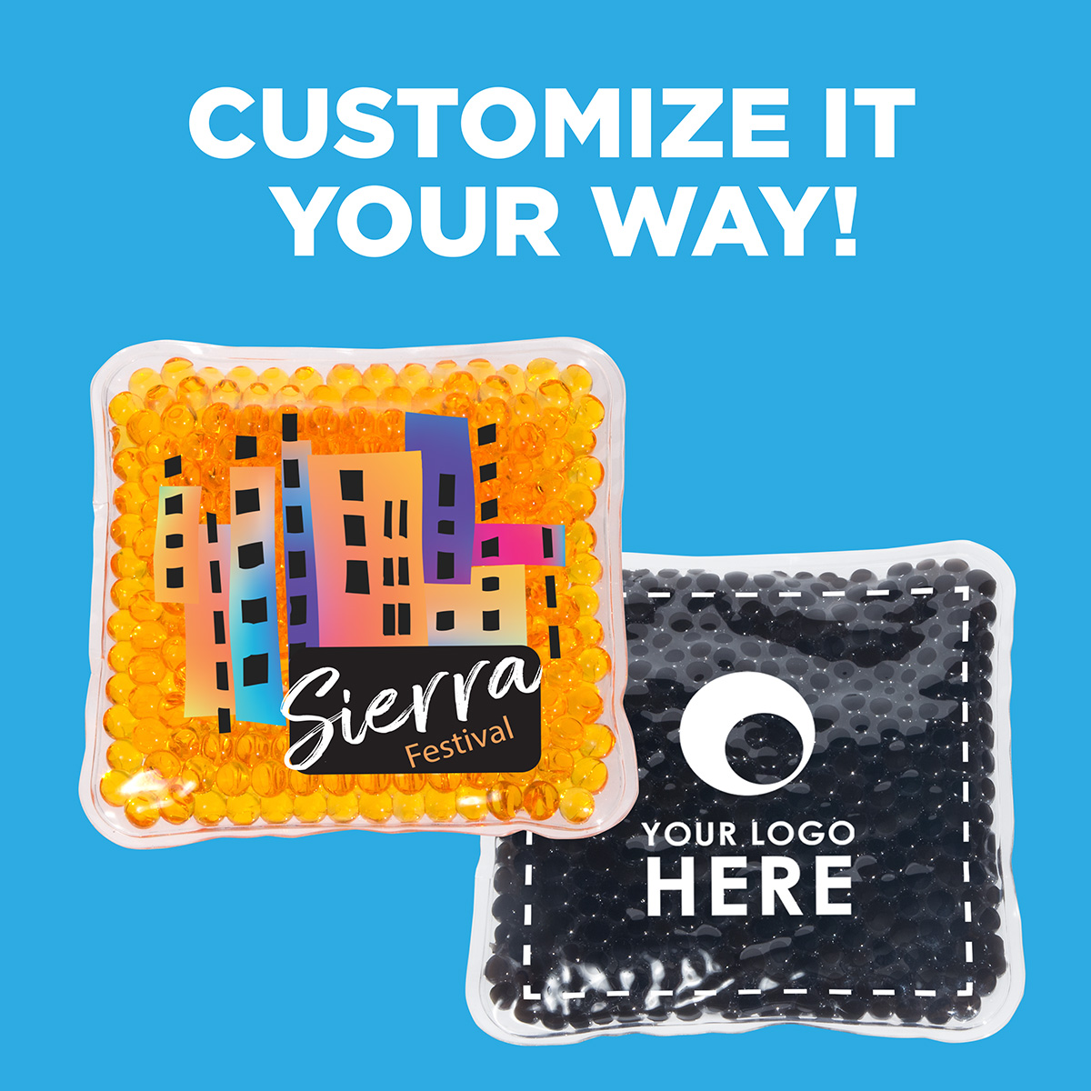 Full-Color Square Aqua Pearls™ Hot/Cold Pack 17