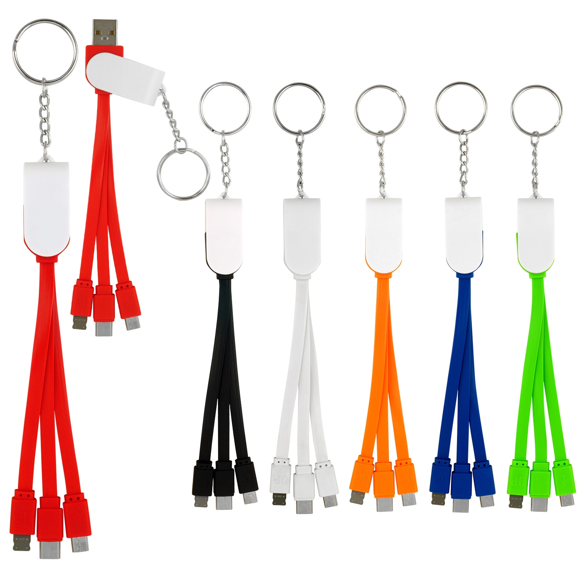 Swivel 3-In-1 Keychain Cable With Type C USB 13