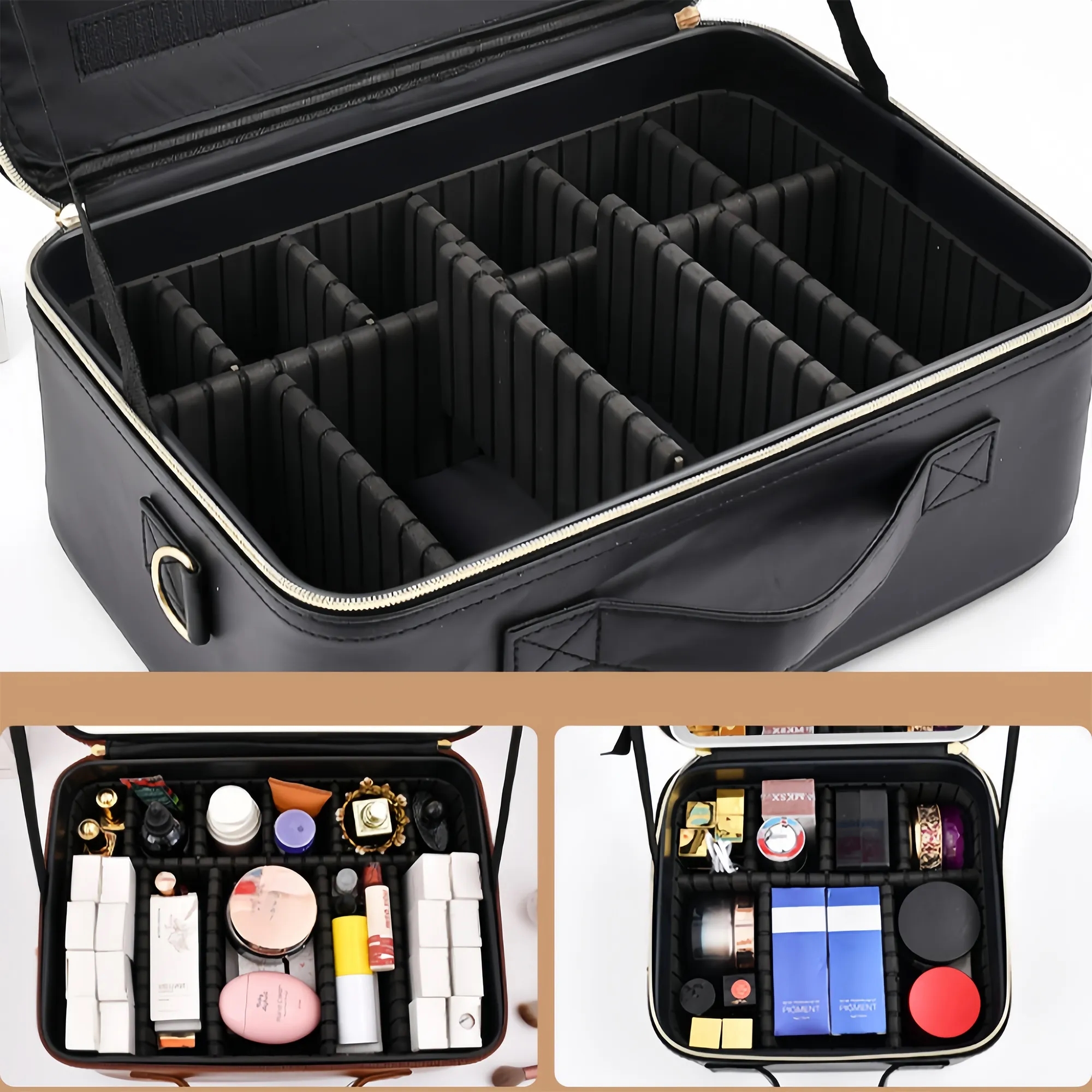 Professional Light Mirror Integrated Makeup Bag 4