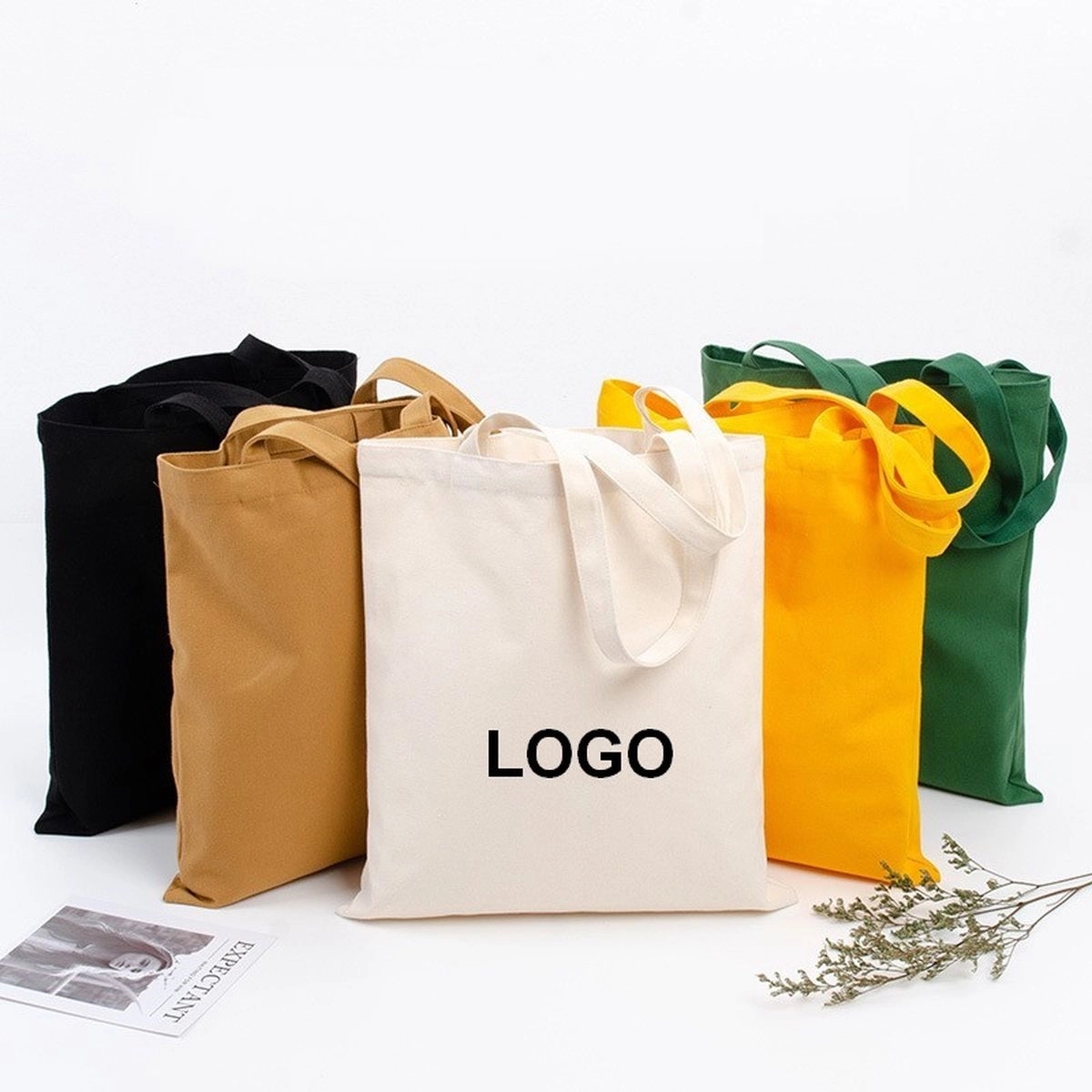 Canvas Tote Bag Reusable Shopping Bag, custom tote bag with logo imprint 6