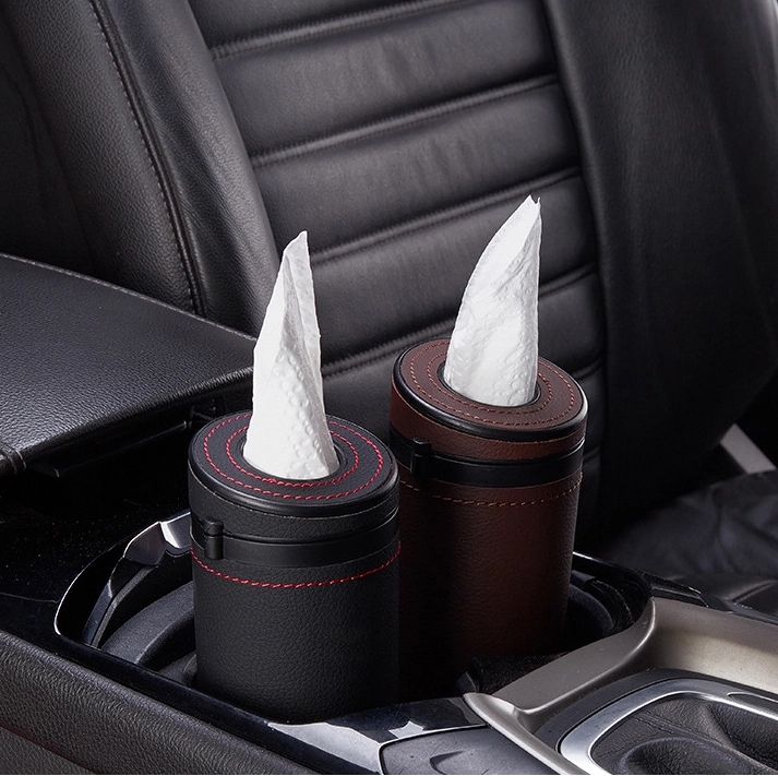 Custom Gift Car Tissue Box - Cylinder Leather Napkin Holder 8