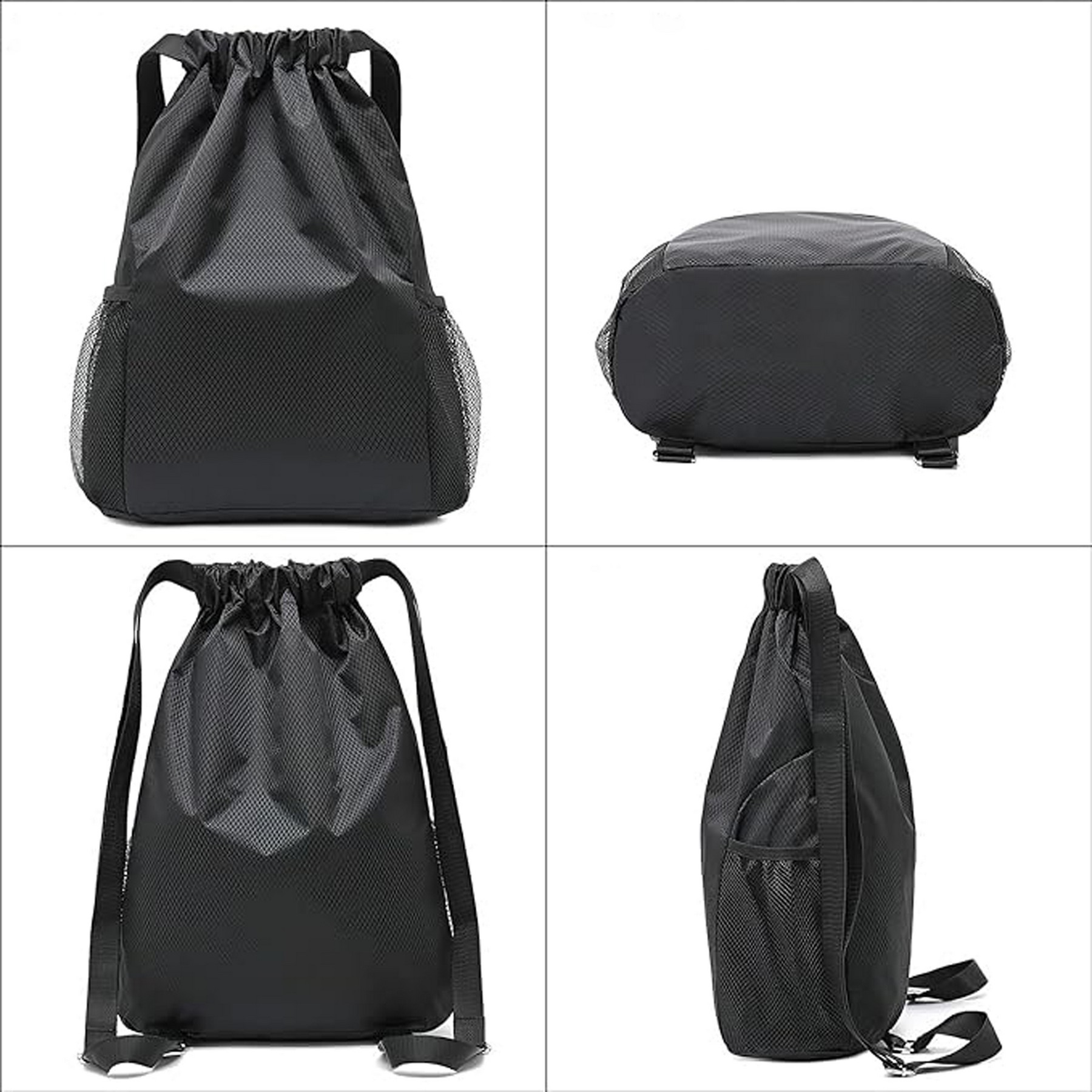 Drawstring Backpack With Mesh Side Pockets 2
