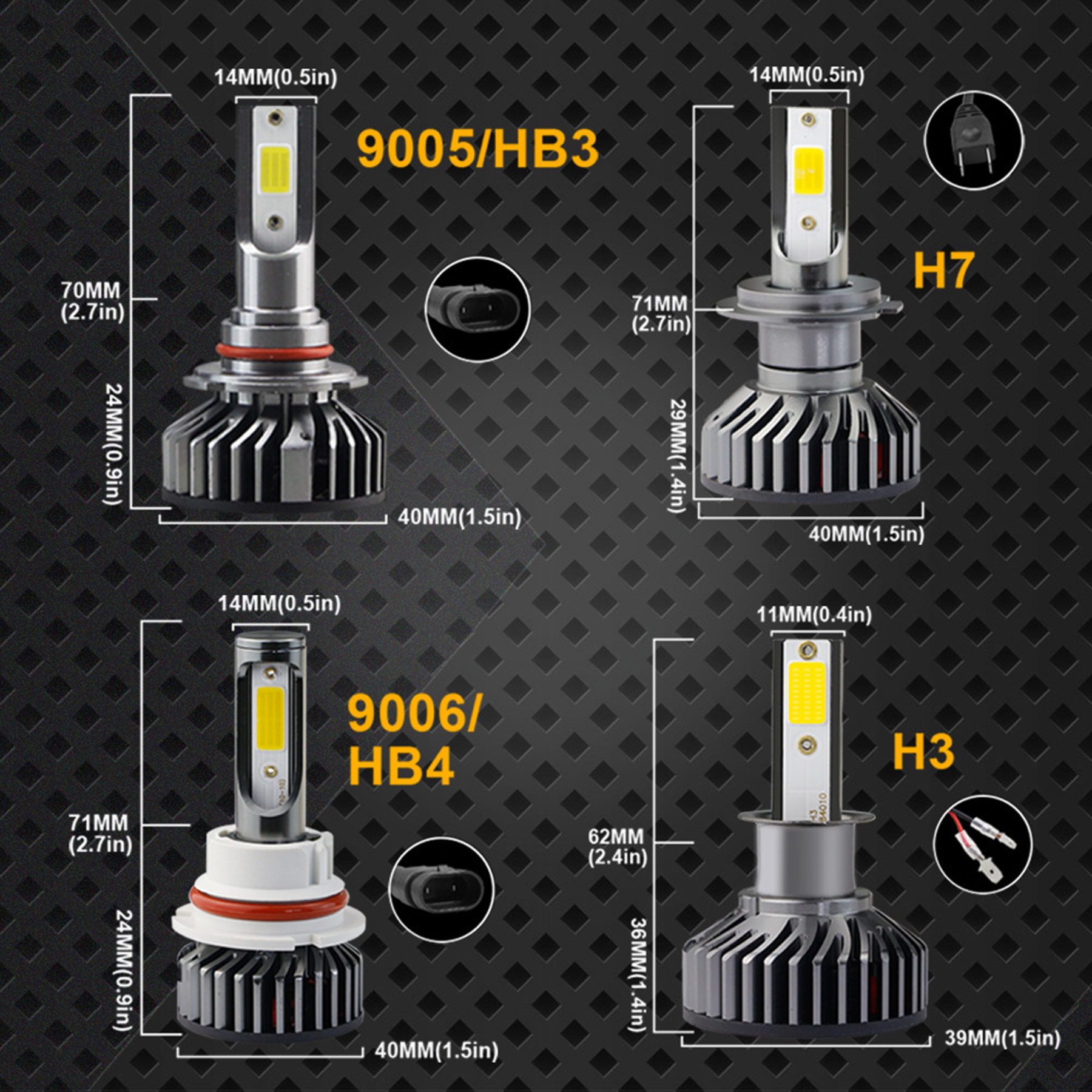Car LED Bulbs Kit 6