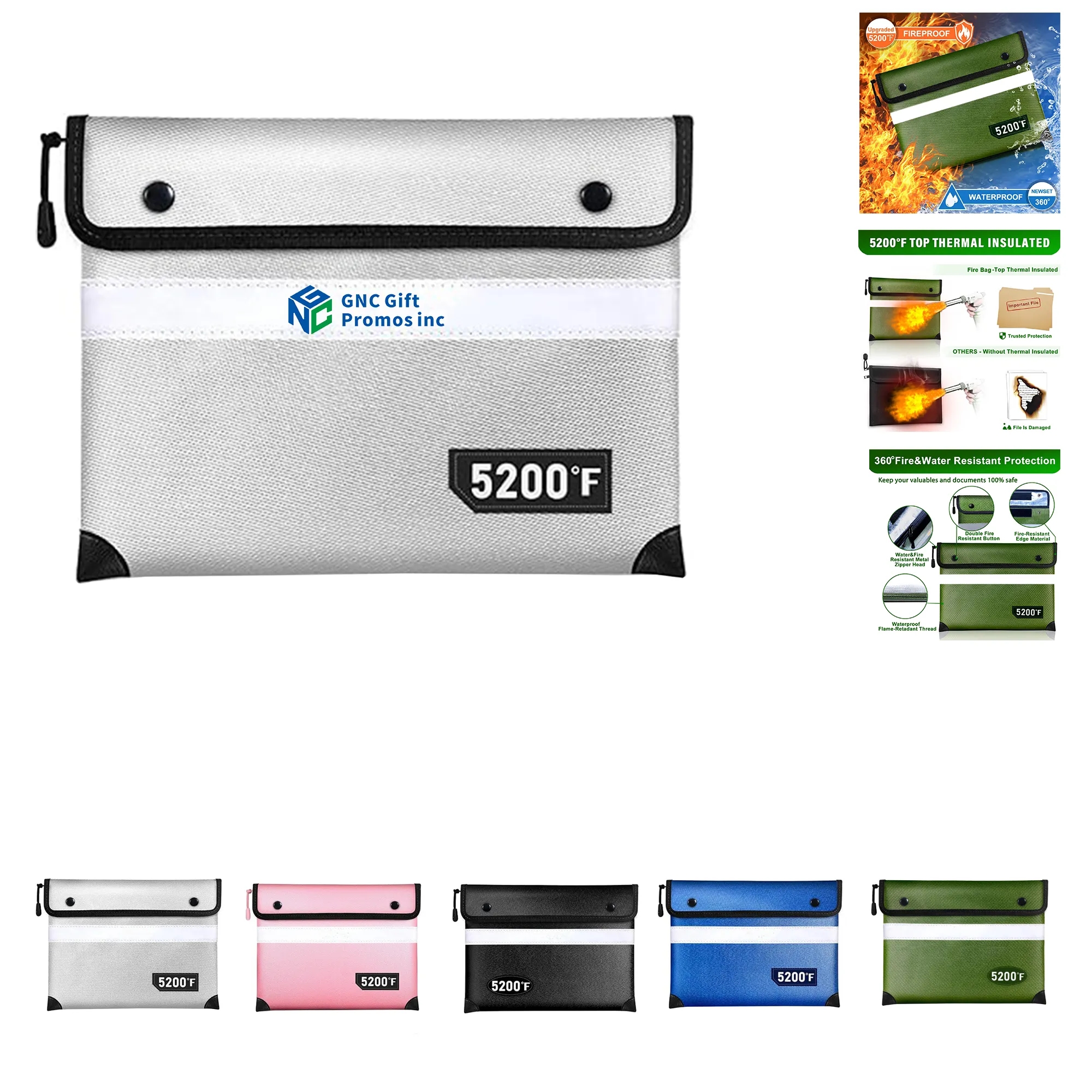 Upgraded Fireproof Document Bag 5200F 7