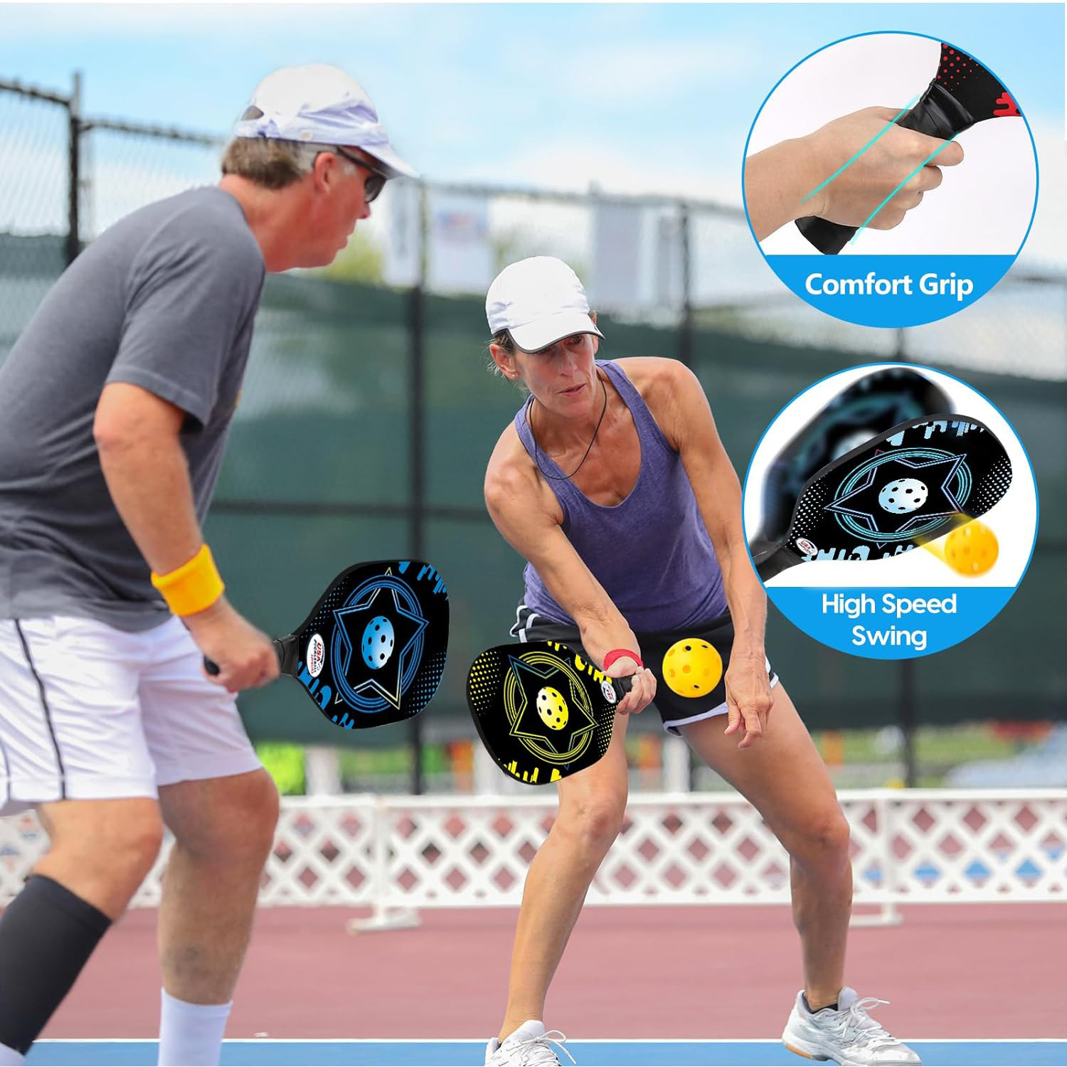 Wooden Pickleball Racket Paddle & Ball Set w/ Coolmax Towel 4