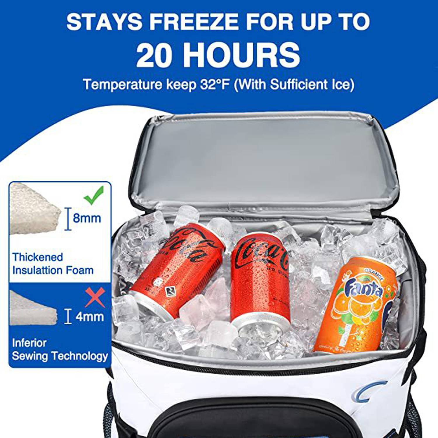 22L Oxford Fabric Insulated Camping Cooler Backpack 5