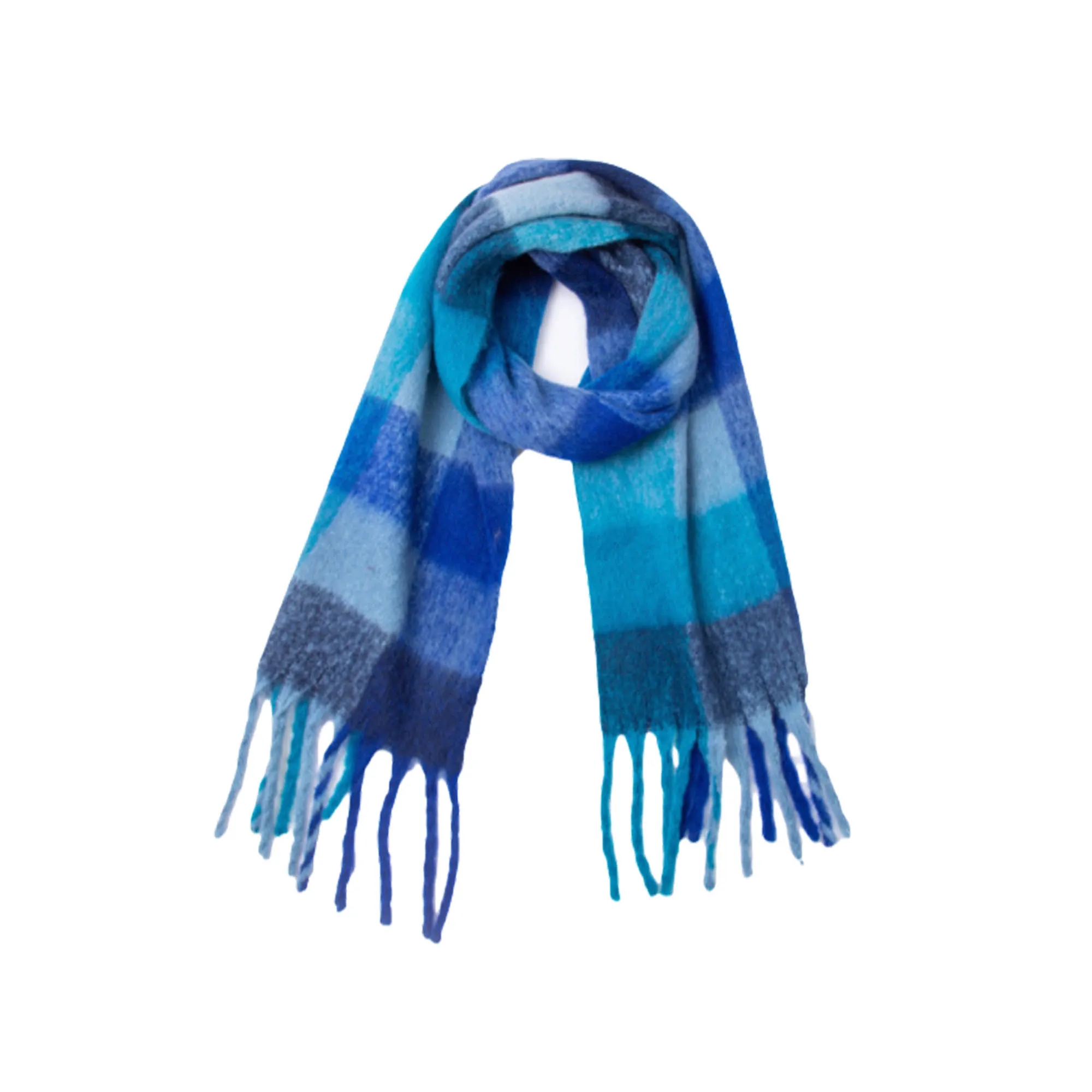 Colorful Wool Blend Plaid Scarf 5