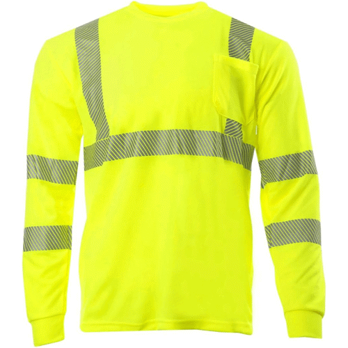 VISIPRO Long Sleeve Reflective Safety T-Shirt with Pocket - 10