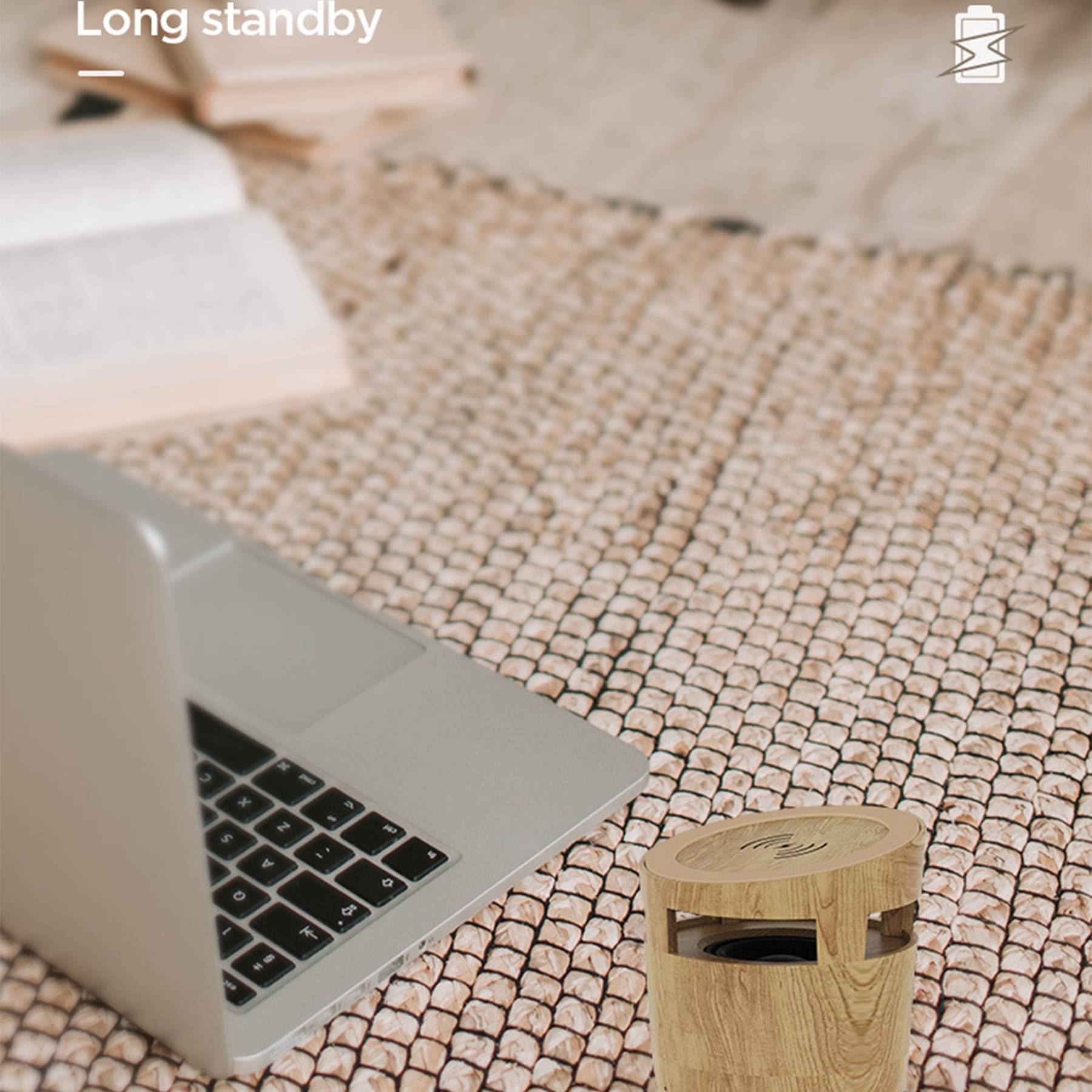 Wood Bluetooth speaker with wireless charger and phone stand 6