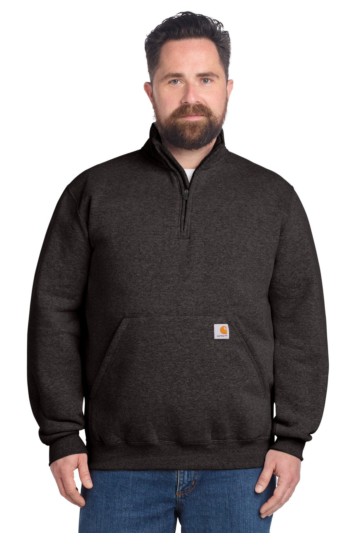 Carhartt Midweight 1/4-Zip Mock Neck Sweatshirt CT105294, custom hoodie or sweatshirt with logo imprint 4