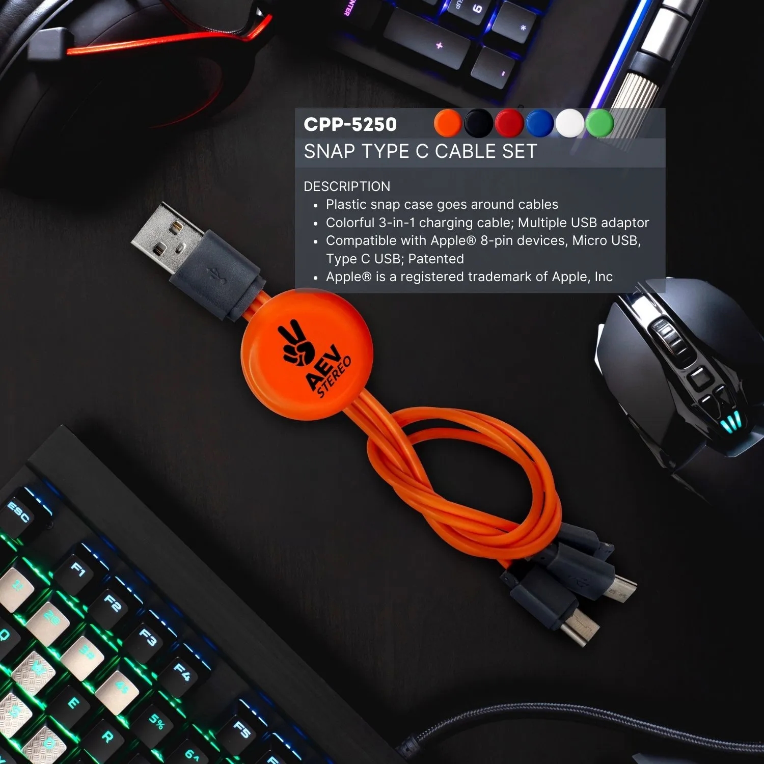 SNAP TYPE C CABLE SET 9