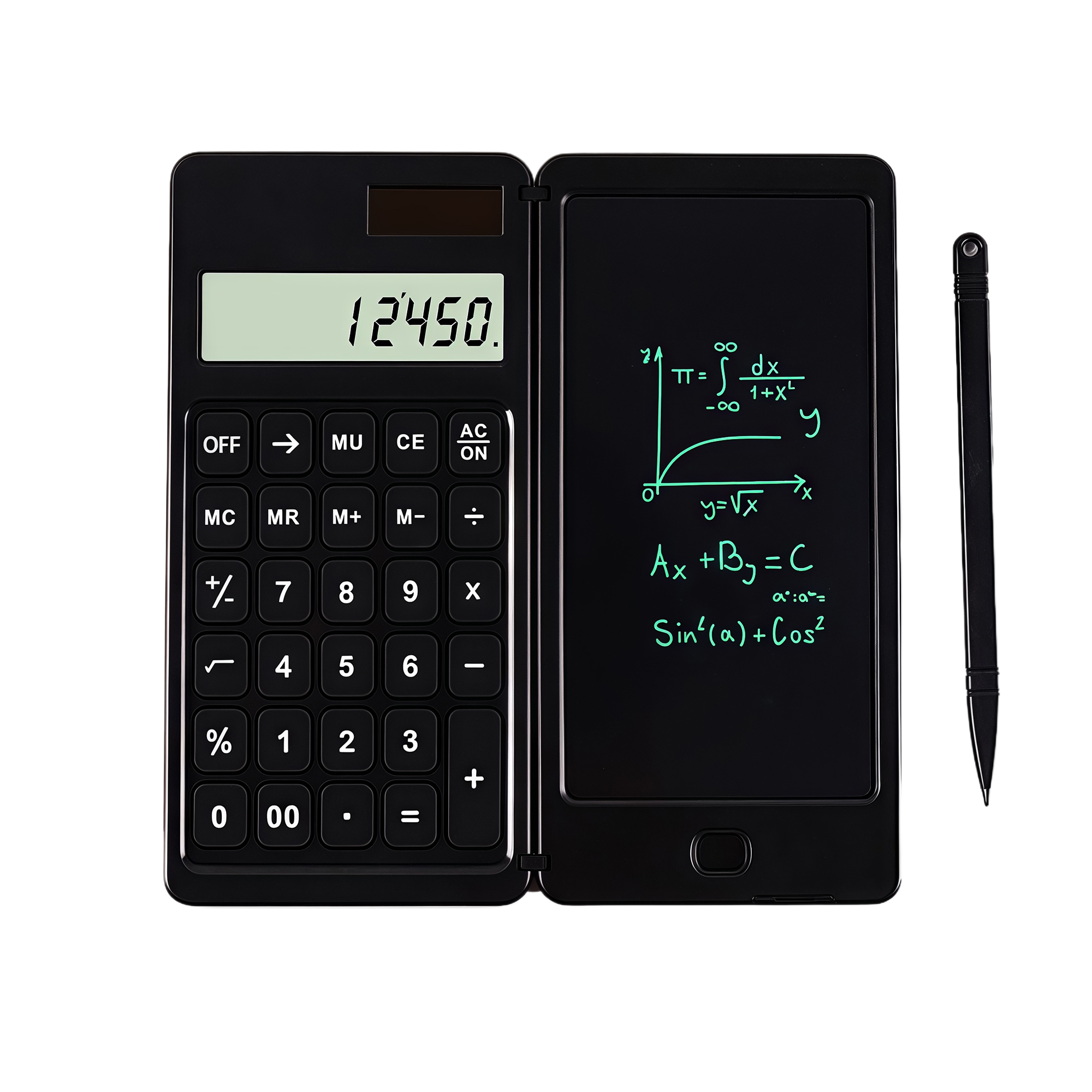 Solar Powered Student Calculator with Foldable Handwriting Pad 2