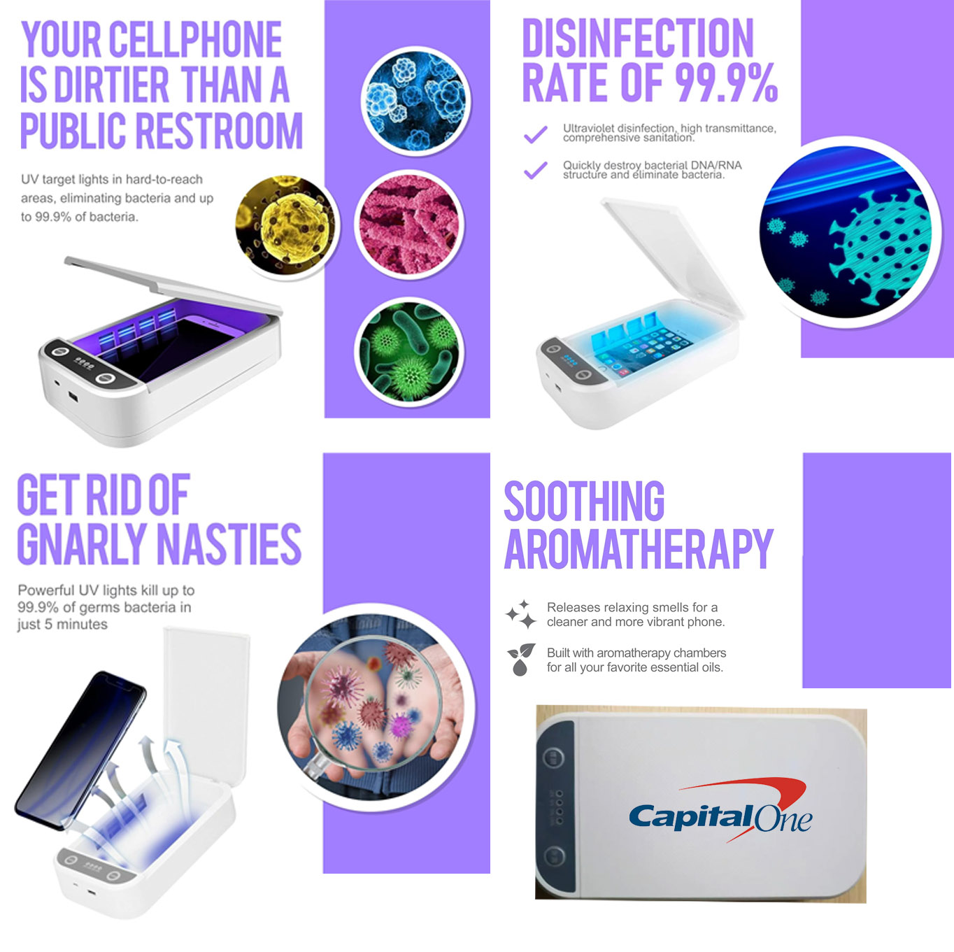 iBank ® UV Light Sanitizer - Cell Phone Sanitizer Cleaner Box for Smartphone iPhone 2