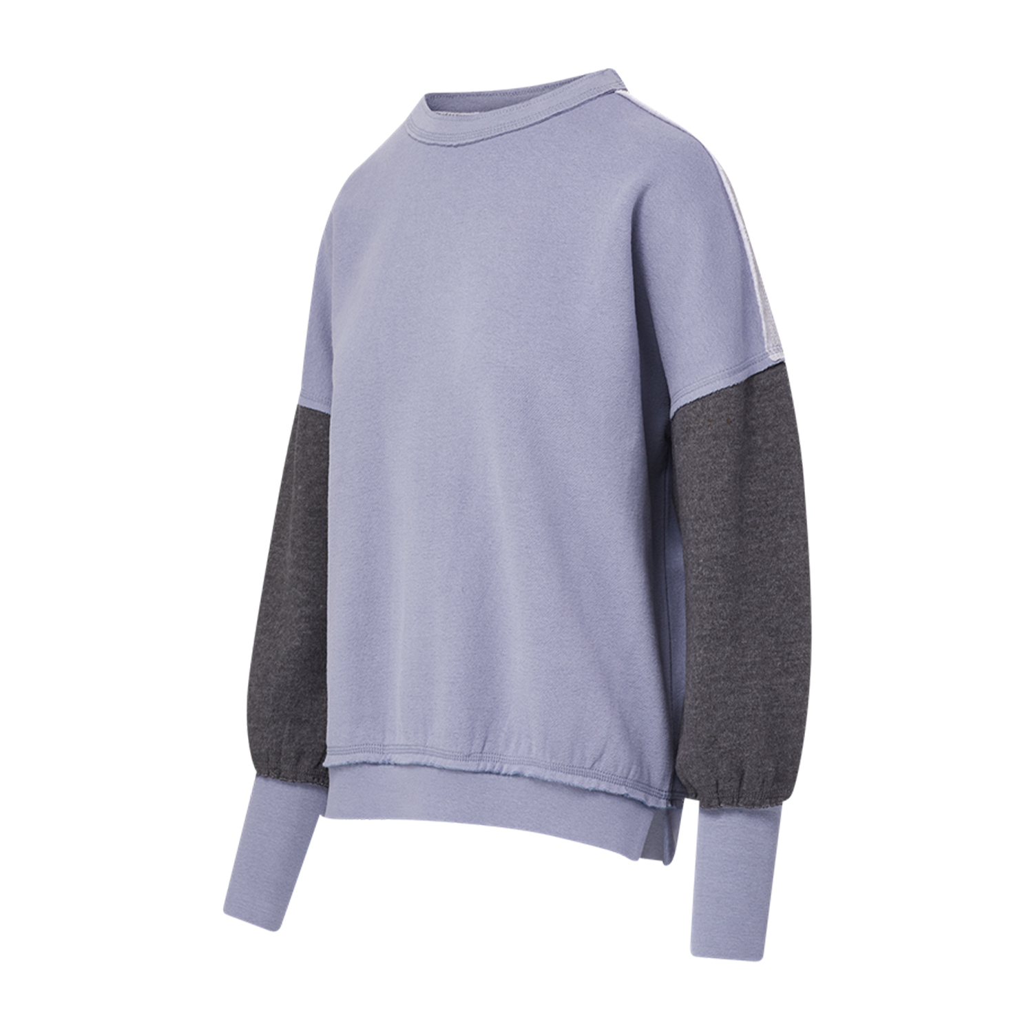 Genevieve Sueded Raw Edge Crew Sweatshirt 4