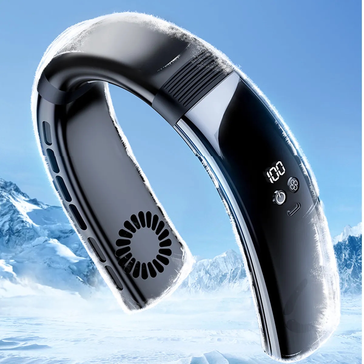 Portable Neck Digital Display Personal Fan 4