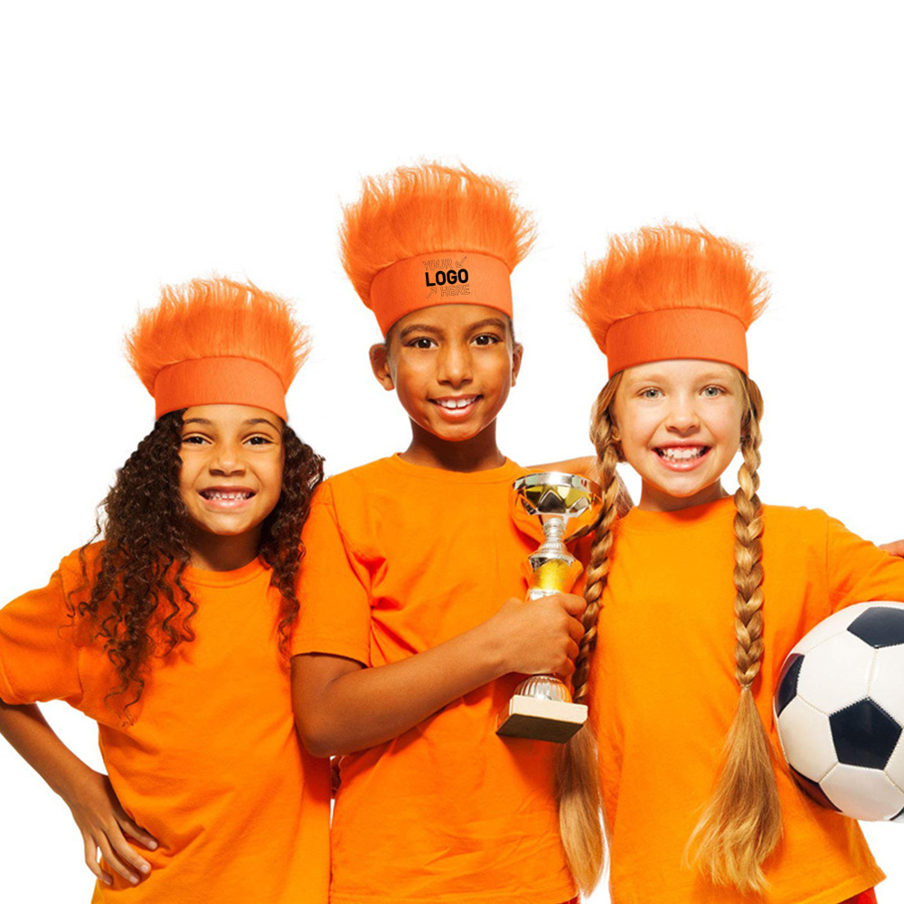 Qatar World Cup Football Fans Pure Colored Wig 5