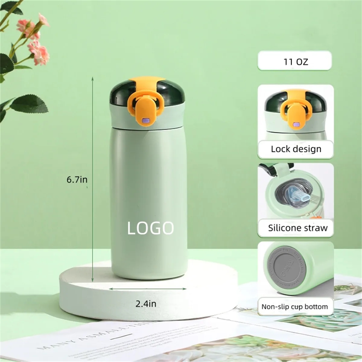 Kids Stainless Steel Insulated Water Bottle with Straw 5
