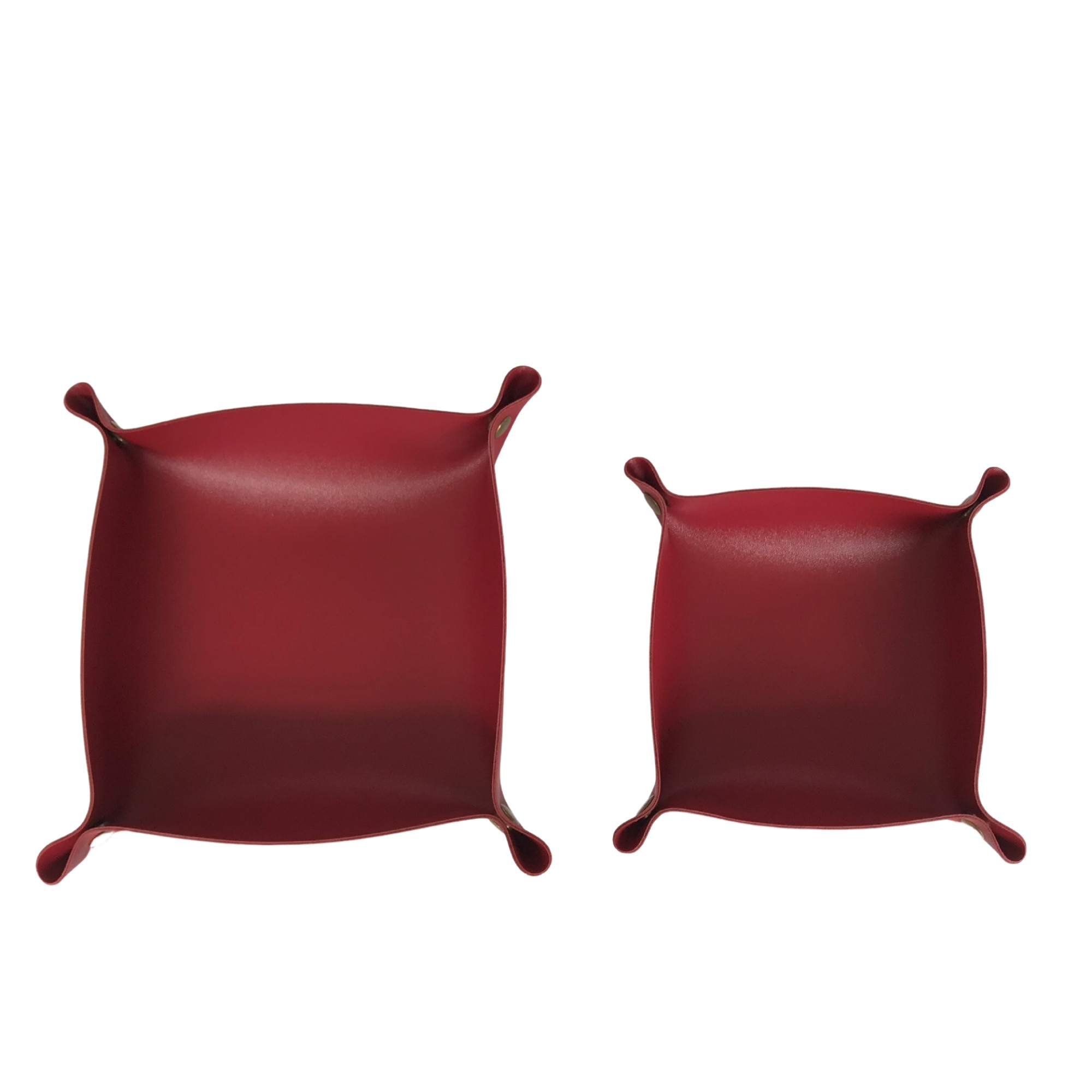 PU Leather Foldable Valet Tray With Snap Corners 7.87" 5