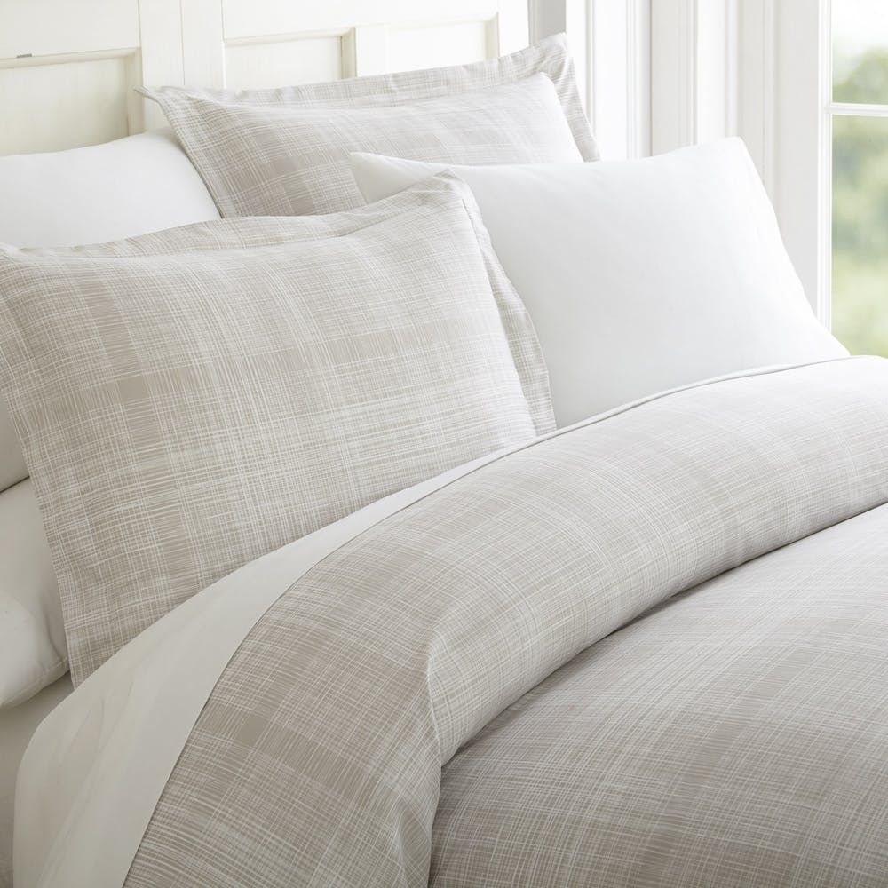 Duvet Cover Sets - Gray Thatch Pattern Queen 3 Piece