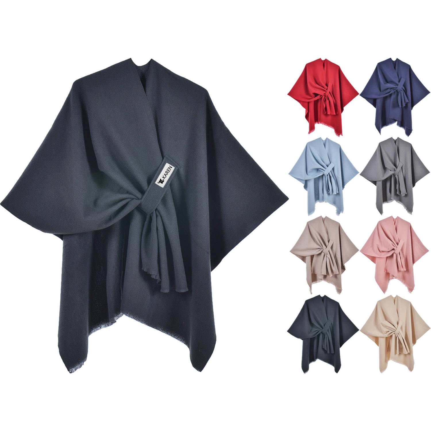 Winter Thermal Cashmere Split Style Shawl 2