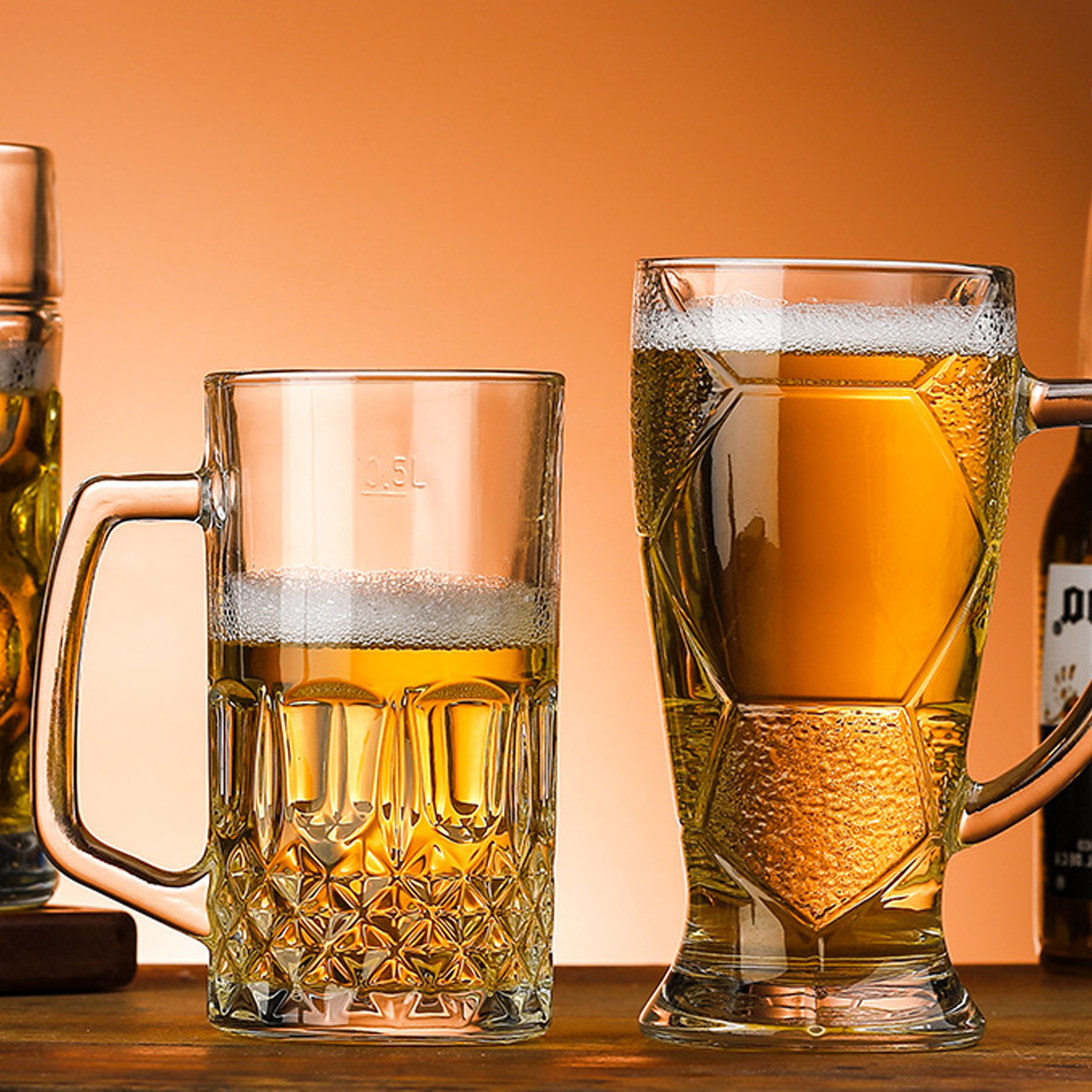 Large Capacity Glass Mug with Handle 2