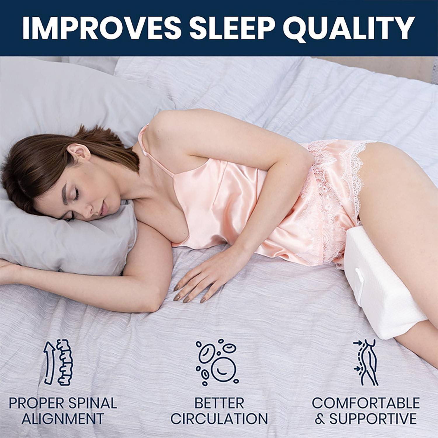 Premium Memory Foam Leg Support Pillow 8