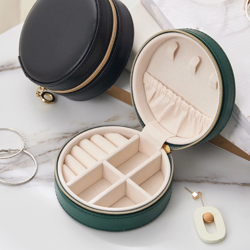 Custom PU Leather Portable Travel Jewelry Organizer Box 12