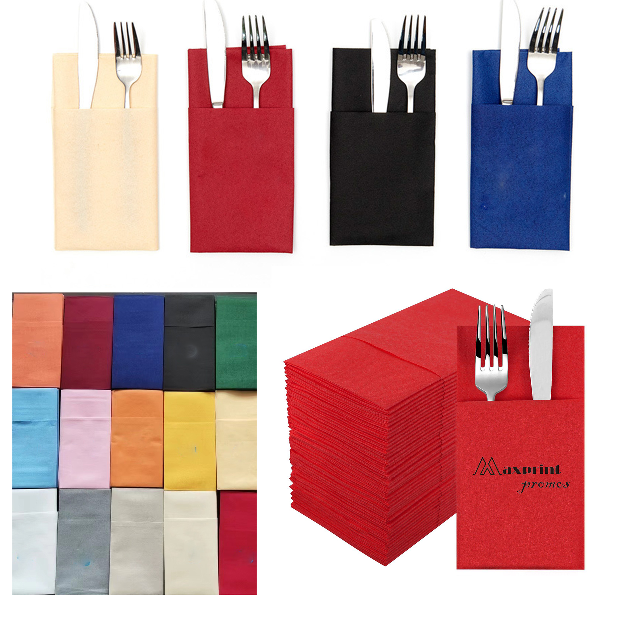 Personalized Foldable Utensil Pouch Napkin 3
