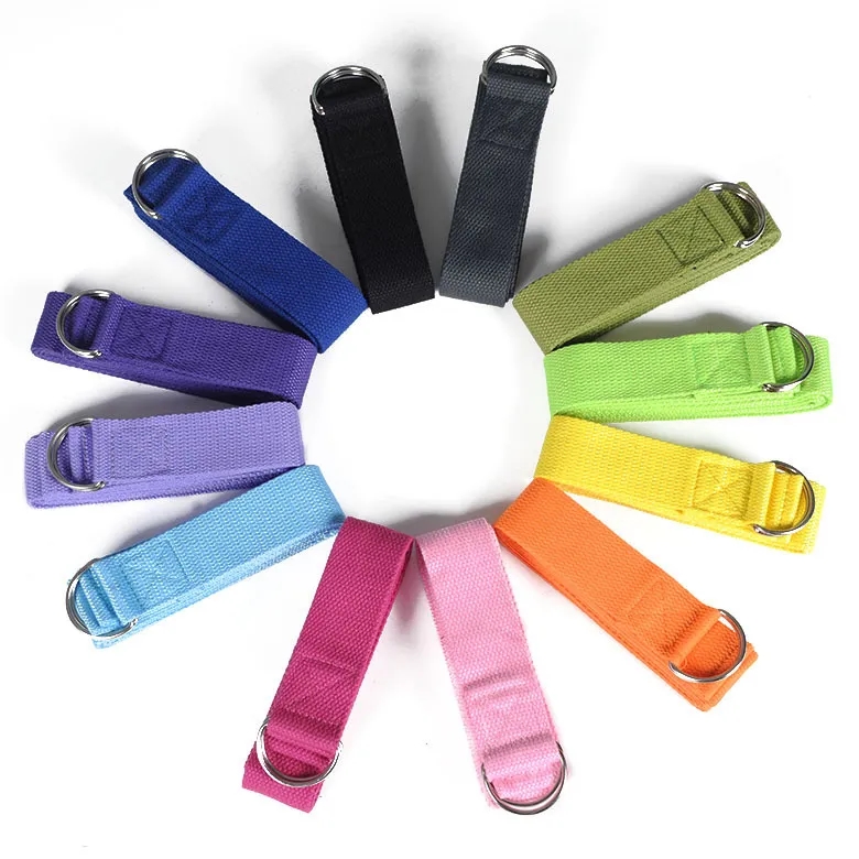 70"L Yoga Fitness Band  Metal Buckle Polyester Cotton 3