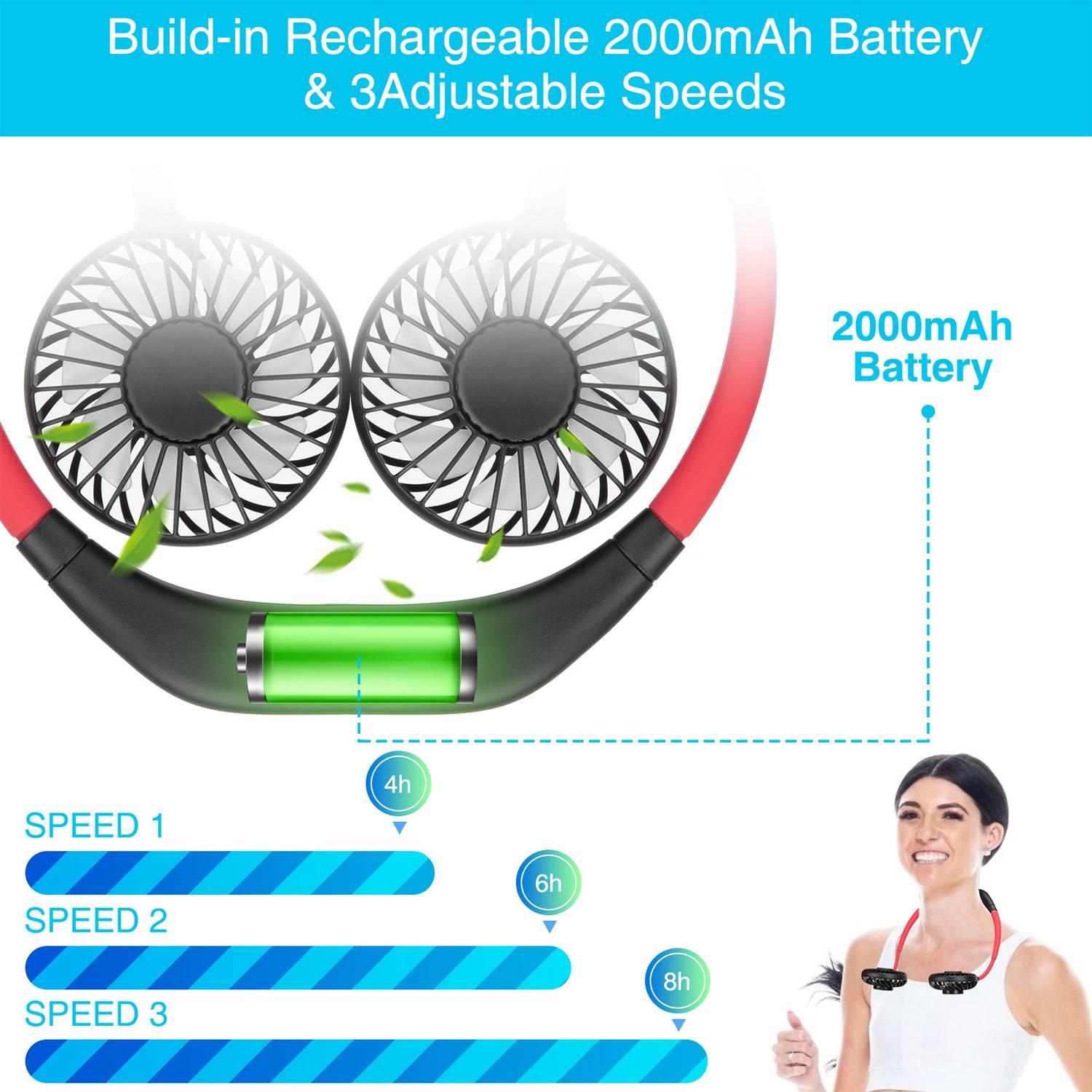 Adjustable Ear-Hanging Sports Fan 7