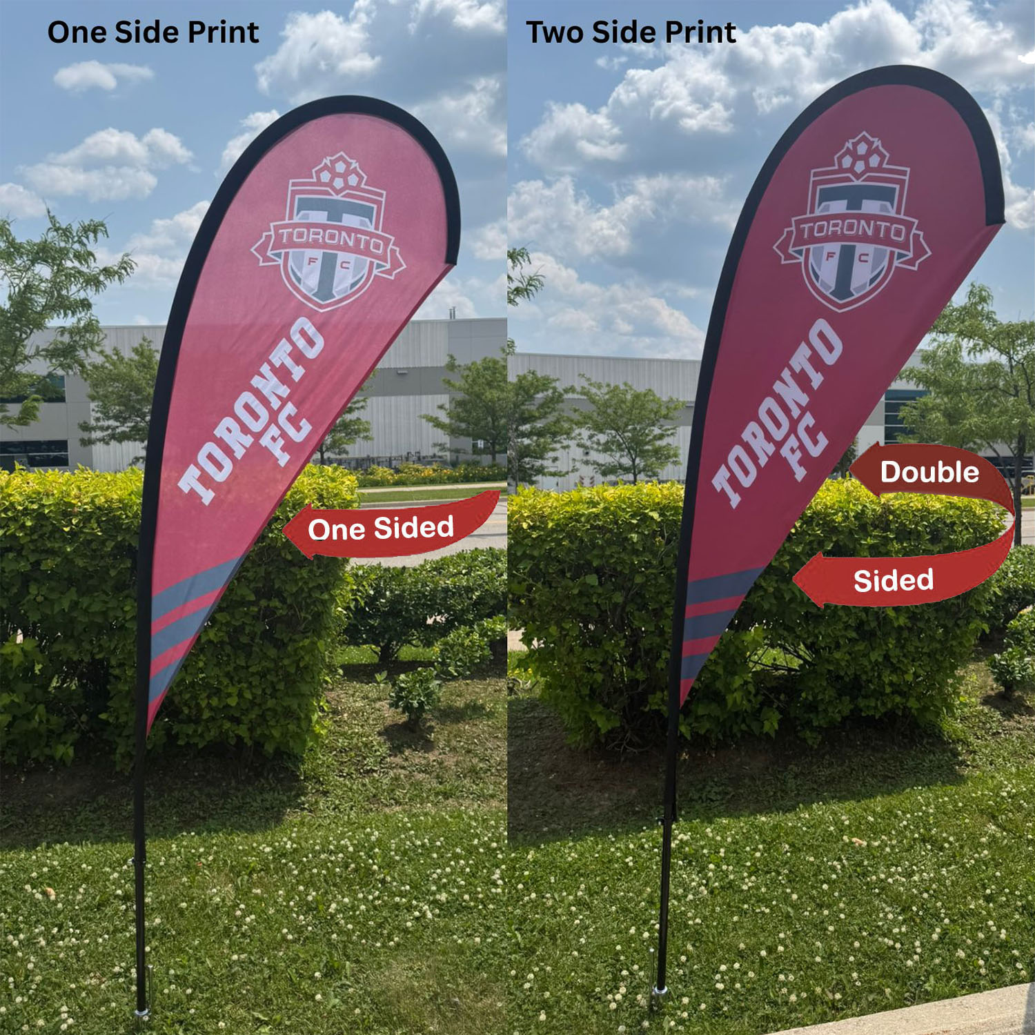 48Hr Quick Ship - 7.5' X-Small Tear Drop Flag Kit, Full Color Graphics Double Sided 19