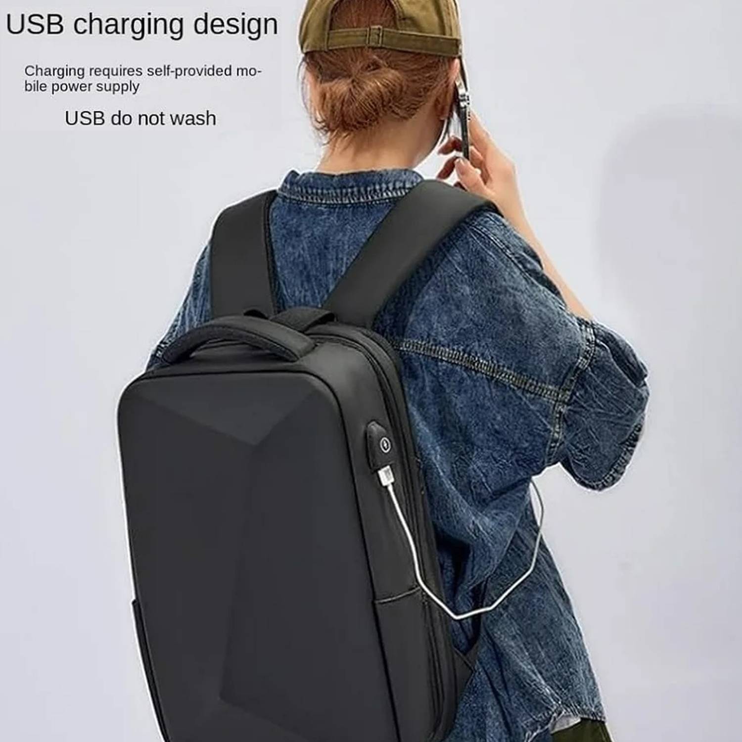 Large Capacity Oxford Backpack w/ USB Charging Port 12