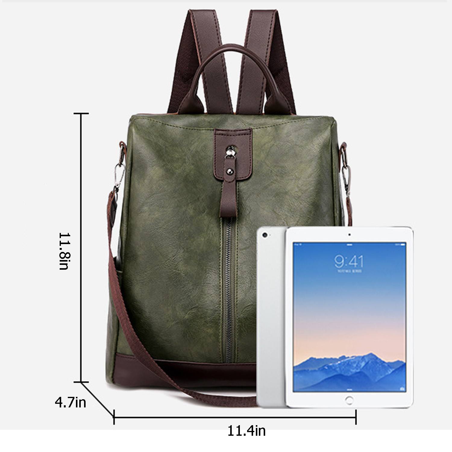 Retro soft leather PU anti-theft backpack 2